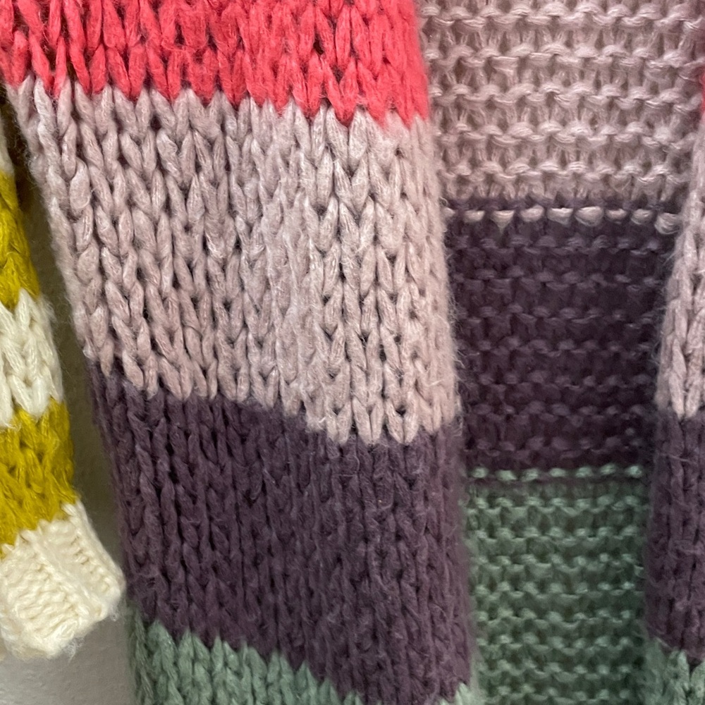 By Together Multicolor patchwork Striped knit Car… - image 4